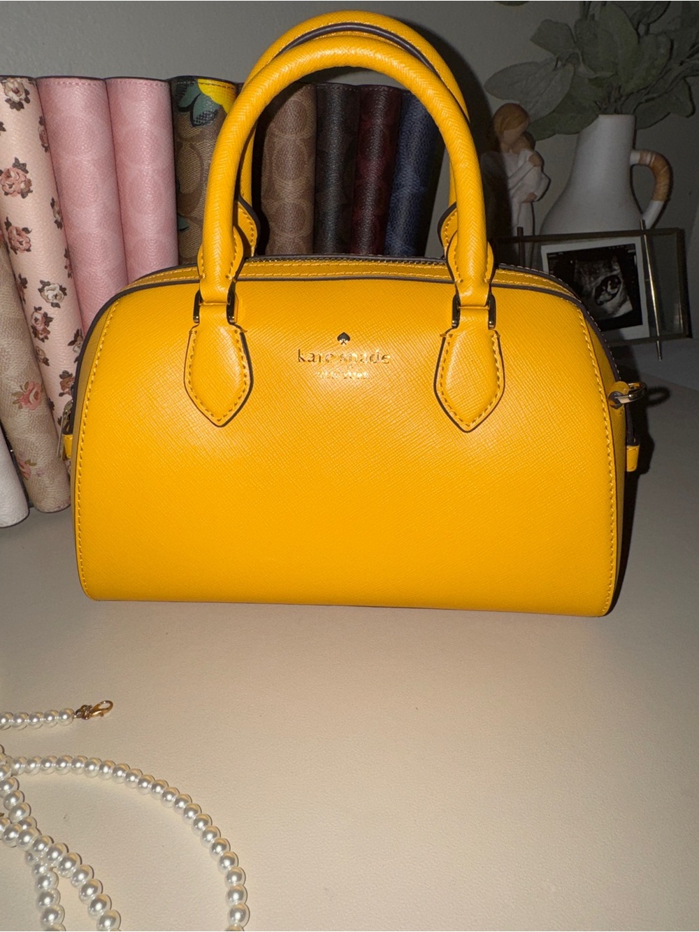 kate spade orange  Saffiano Mini Satchel